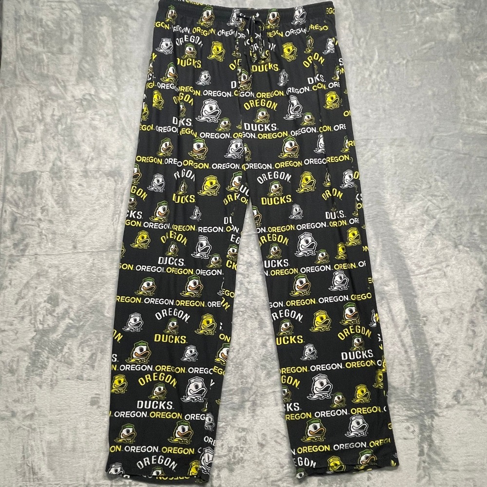 Oregon‎ Ducks Pajama Pants Men Large Black Logo Print Lounge NCAA Concepts Sport